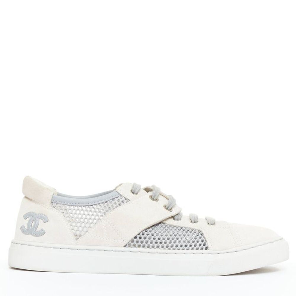 Chanel Mesh Suede Panel Sneakers